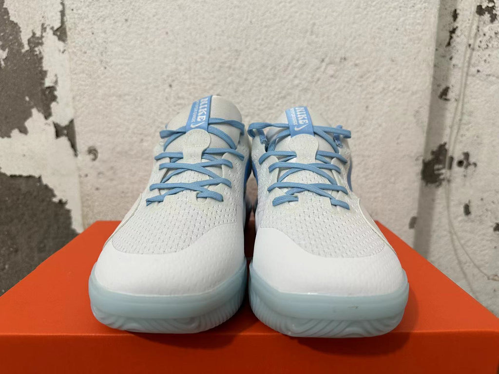 Nike White and Blue Basketball Shoes