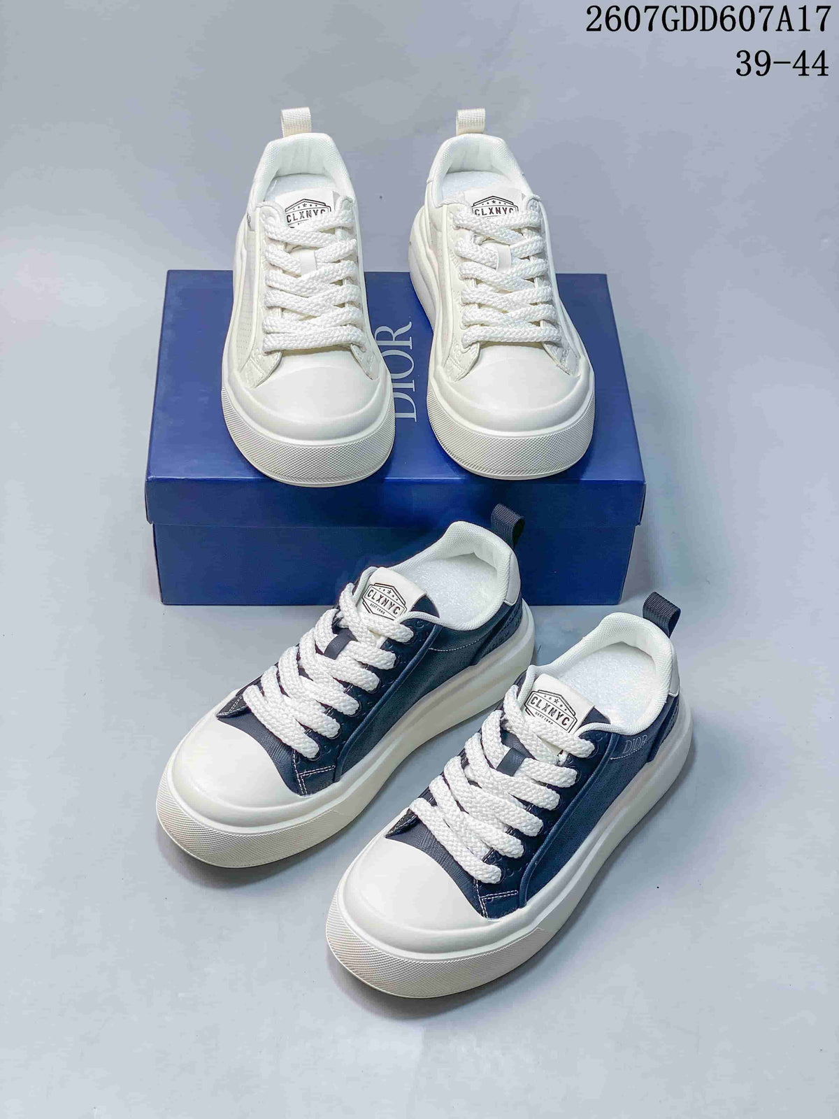 Dior Low-Top Sneakers White and Navy 2607GDD607A17