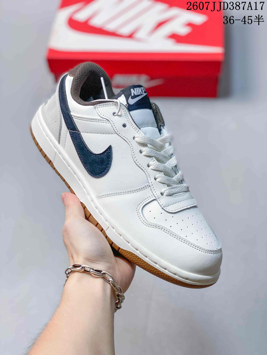 Nike Big Nike Low Lux White Navy Gum Sneakers JD387A17