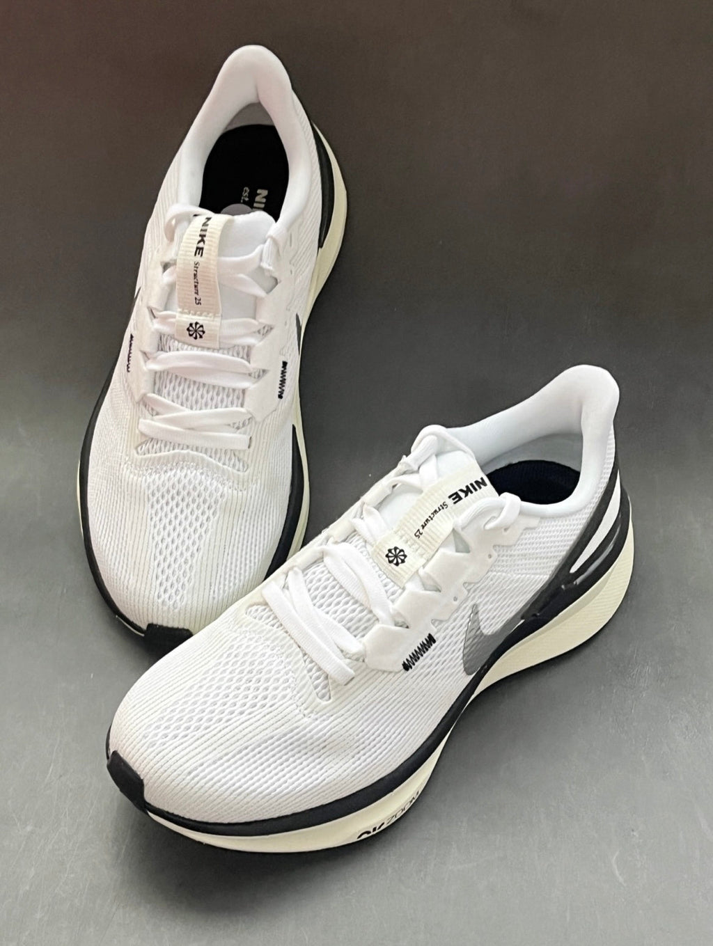 Nike Structure 25 Road Running Shoes White Black DJ7884-104