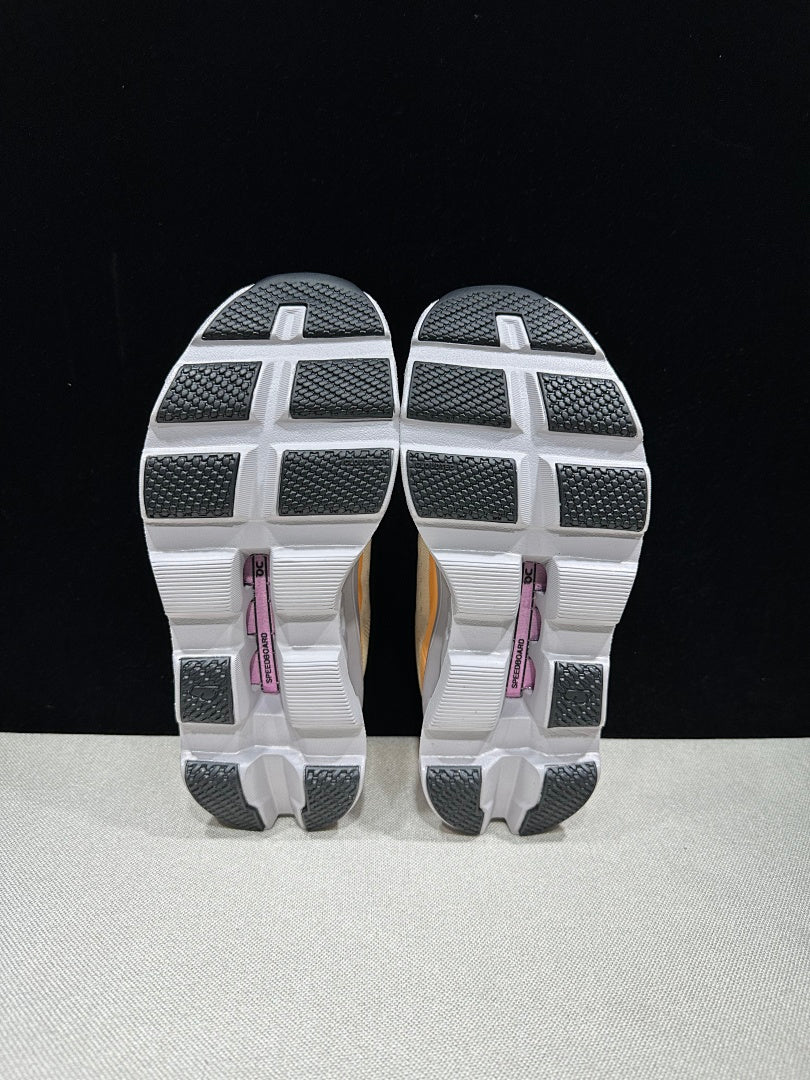 On Cloudmonster Running Shoes, Pale Yellow and Orange