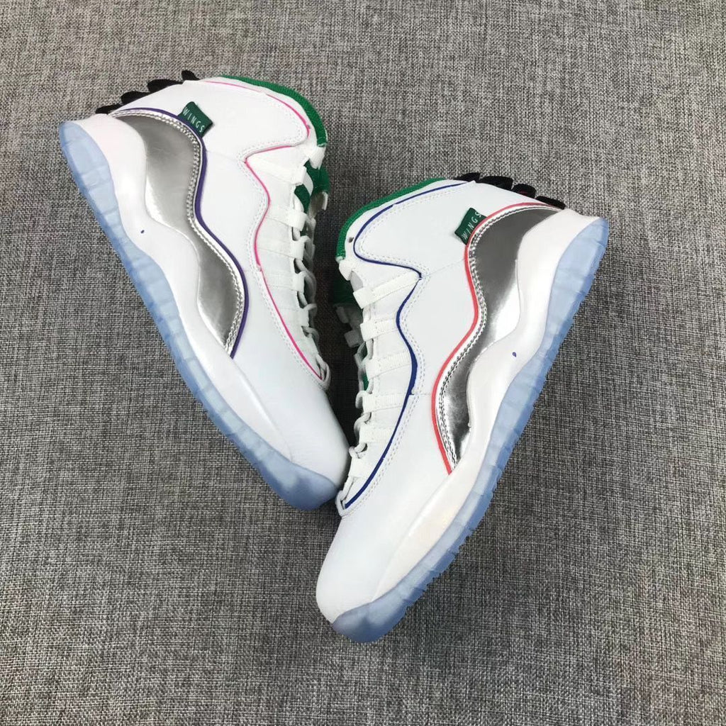Air Jordan 10 Retro Wings White Multicolor Sneakers