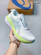 ASICS Gel-Kayano 33 Running Shoes White Lime Blue 1011C167-402