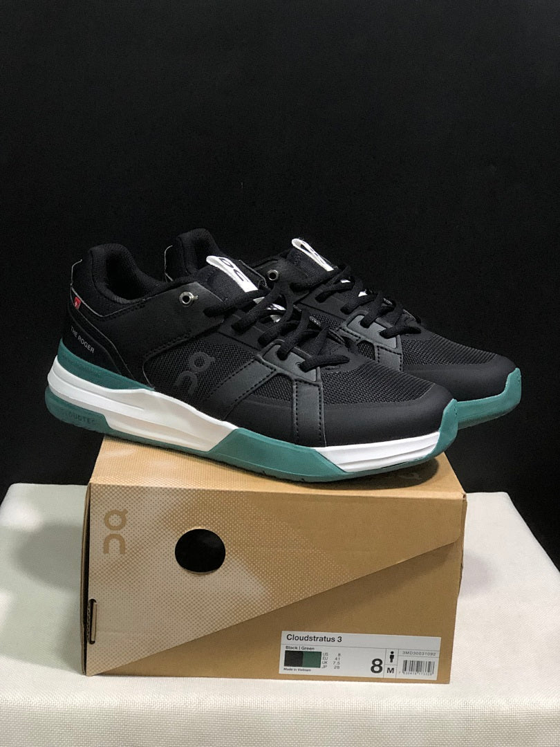On The Roger Clubhouse Pro Black Green Sneakers