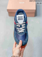 Miu Miu Gymnasium Low-Top Sneakers Navy Red 2607JYD625A15
