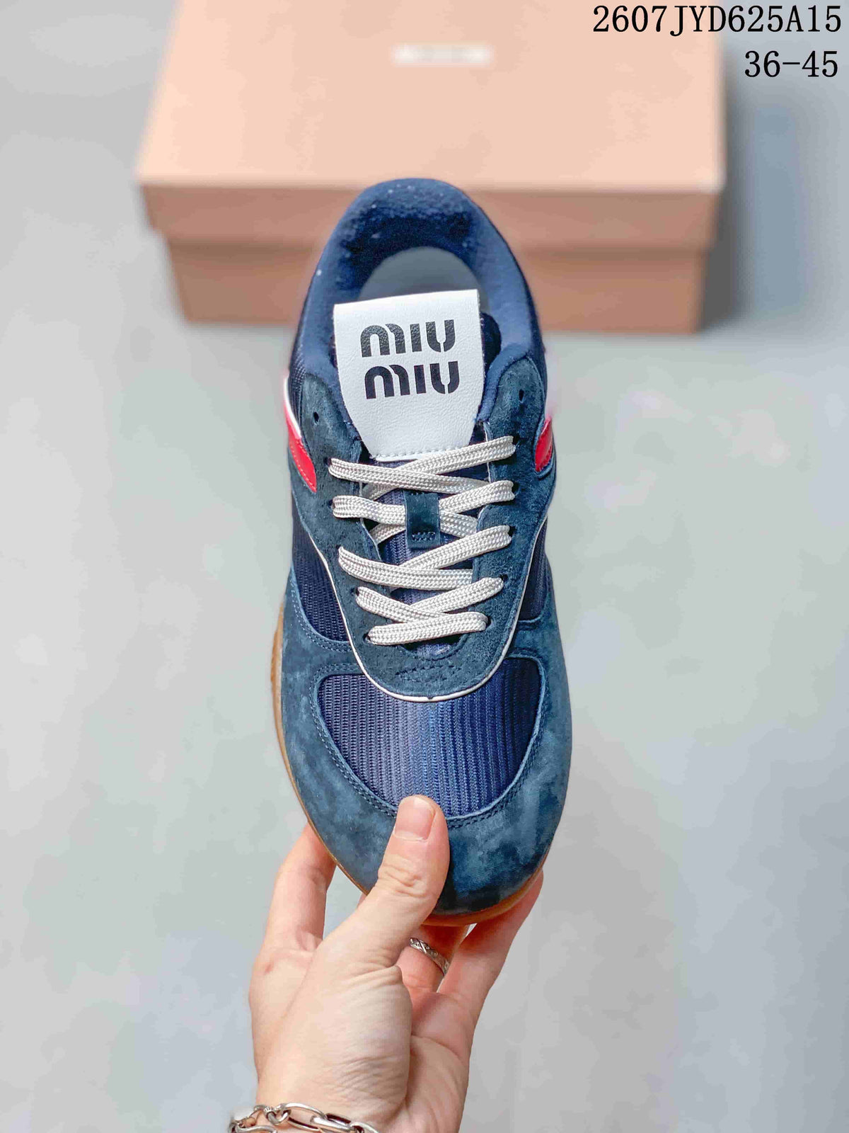 Miu Miu Gymnasium Low-Top Sneakers Navy Red 2607JYD625A15