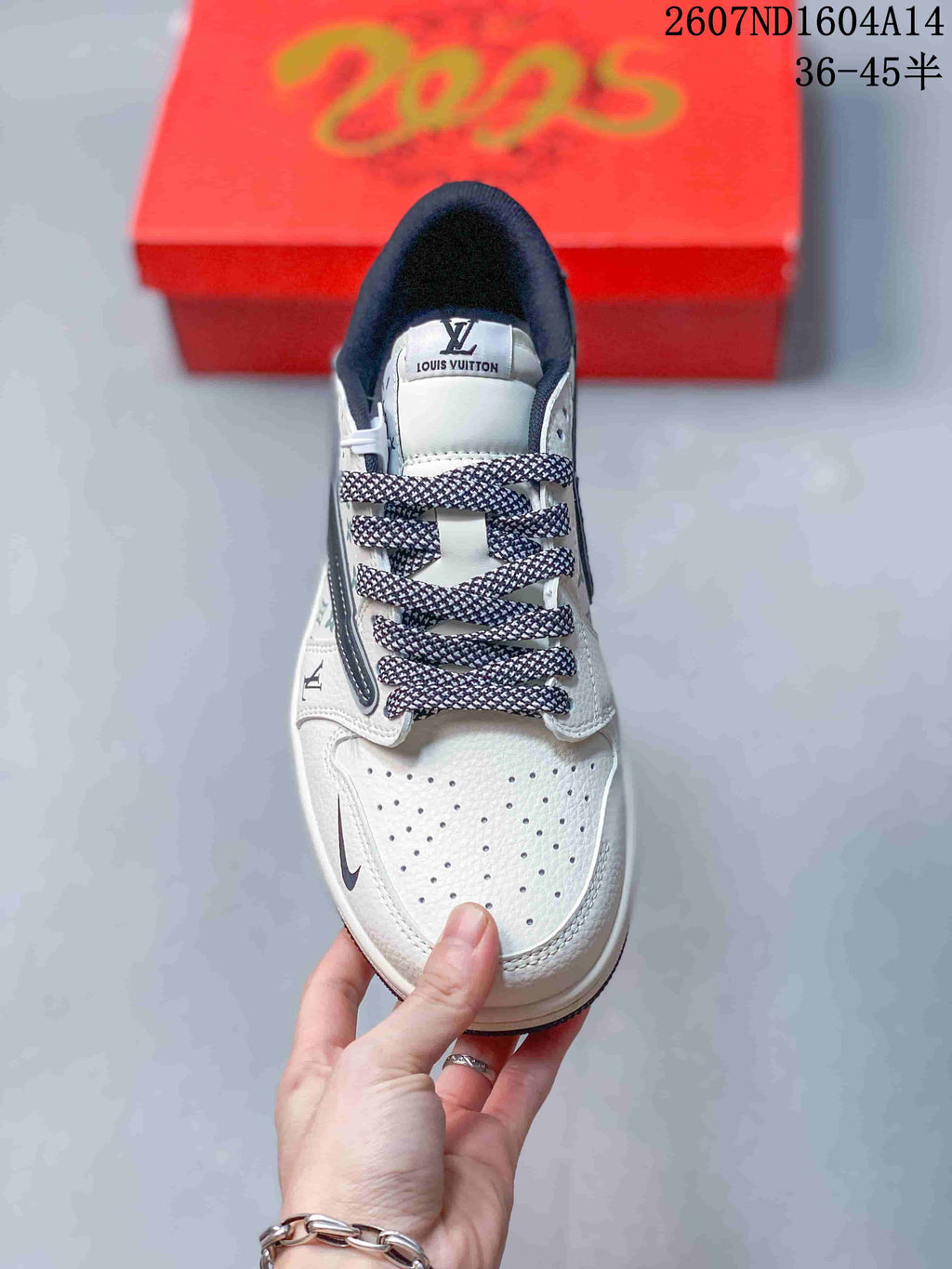 Nike SB Dunk Low LV Monogram White Navy Sneakers 2607ND1604A14