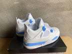 Air Jordan 4 White and Blue Sneakers