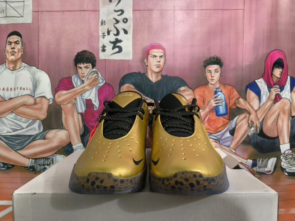 Nike Basketball Shoes in Metallic Gold and Black