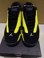 Jordan 14 Retro Black and Yellow High-Top Sneakers