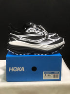 HOKA Stinson One 7 Black and White Trail Sneakers