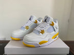 Jordan 4 Retro Sneakers in White, Purple, Brown and Yellow
