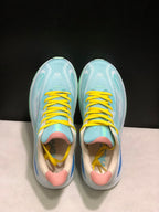 HOKA Clifton 10 Running Shoes in Aqua and Yellow