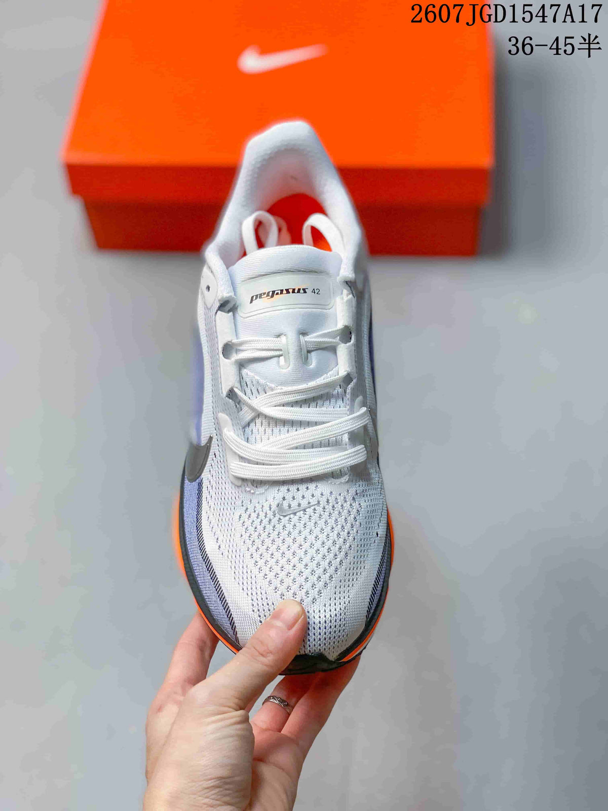 Nike Air Zoom Pegasus 42 Running Shoes White Blue Orange