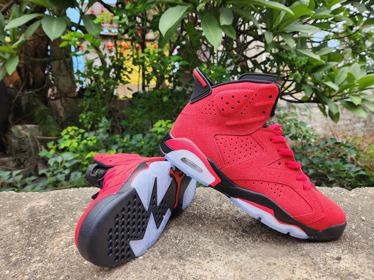 Air Jordan 6 Retro Sneakers in Red, Black and White