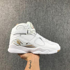 Air Jordan 8 Retro OVO White Metallic Gold Sneakers