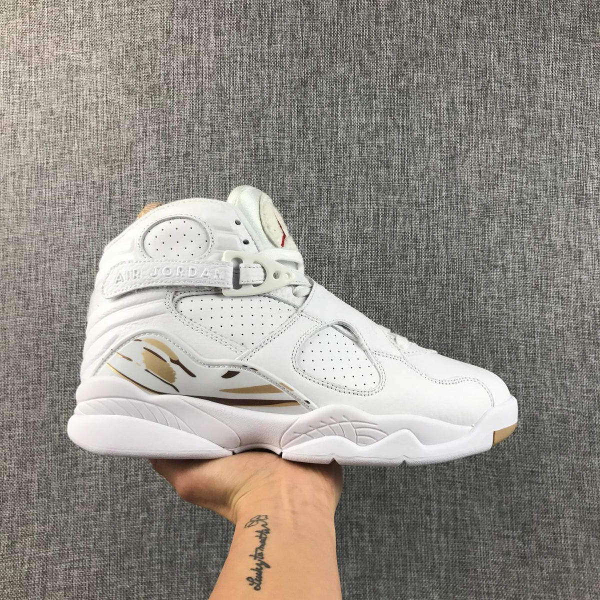 Air Jordan 8 Retro OVO White Metallic Gold Sneakers