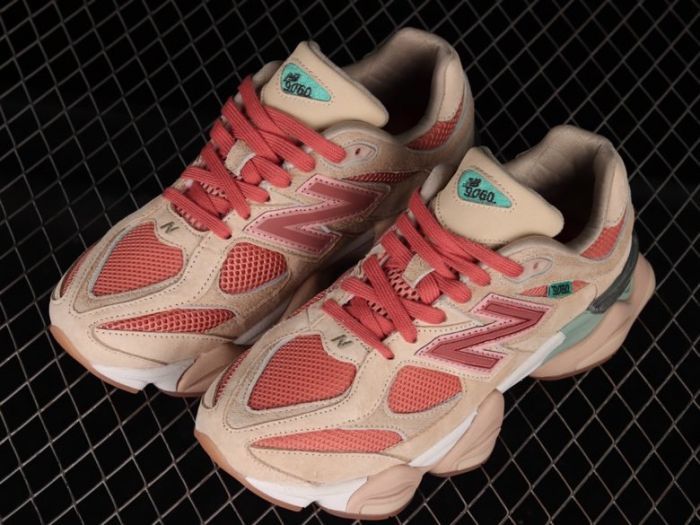 New Balance 9060JF1 Sneakers in Beige and Coral