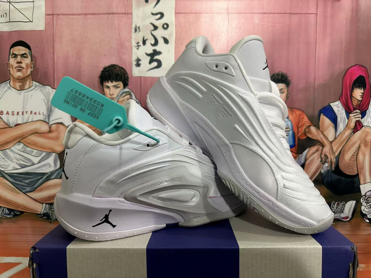 Jordan White Grey Basketball Sneakers