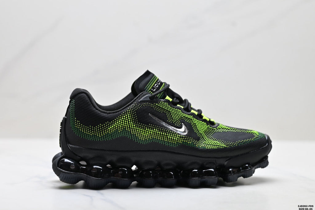 Nike Air Liquid Max Sneakers Black and Volt Green