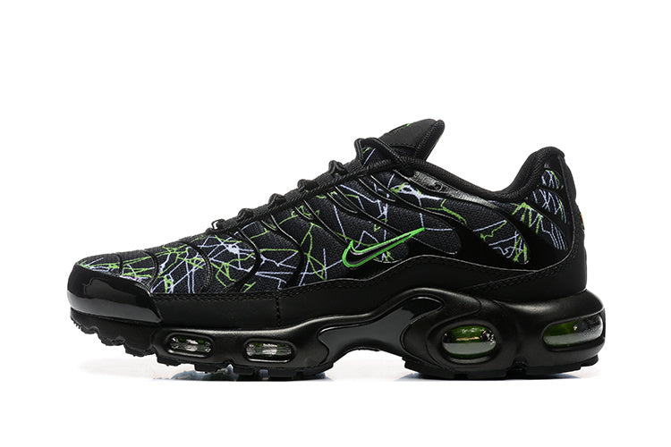 Nike Air Max Plus Black and Green Pattern Sneakers 8909-706