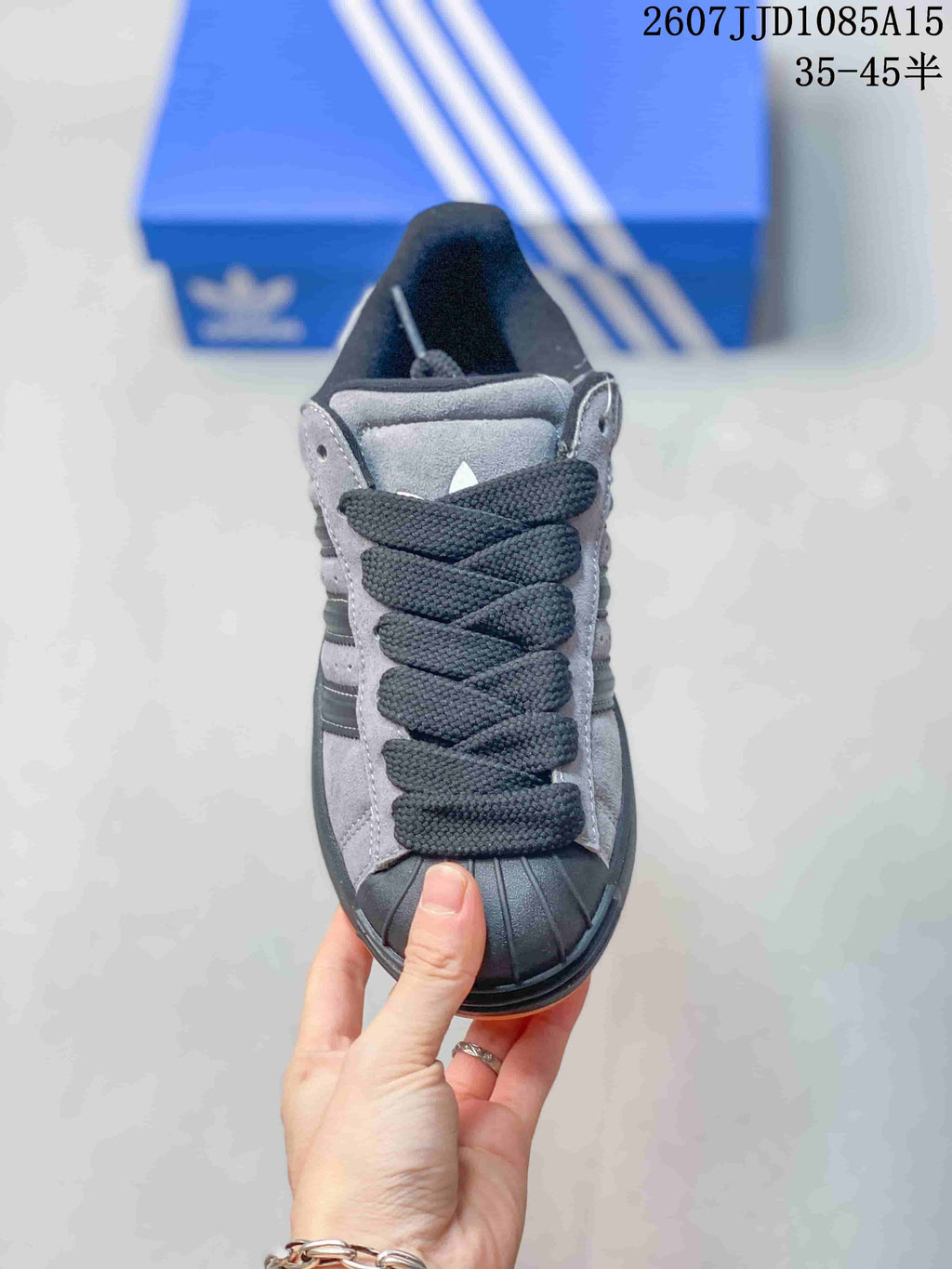 Adidas Superstar XLG Sneakers Grey Black JR7444