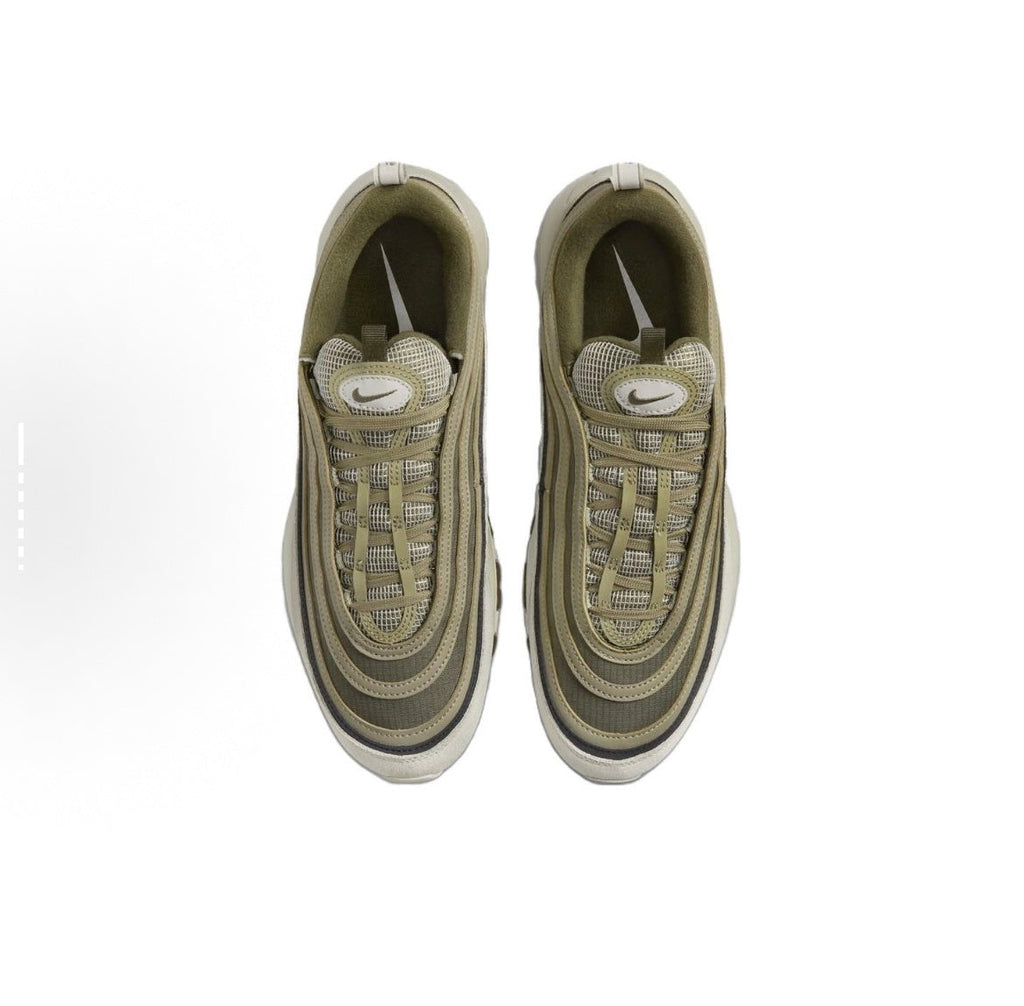 Nike Air Max 97 Sneakers, Olive Green and White, FB9619-002