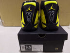 Jordan 14 Retro Black and Yellow High-Top Sneakers