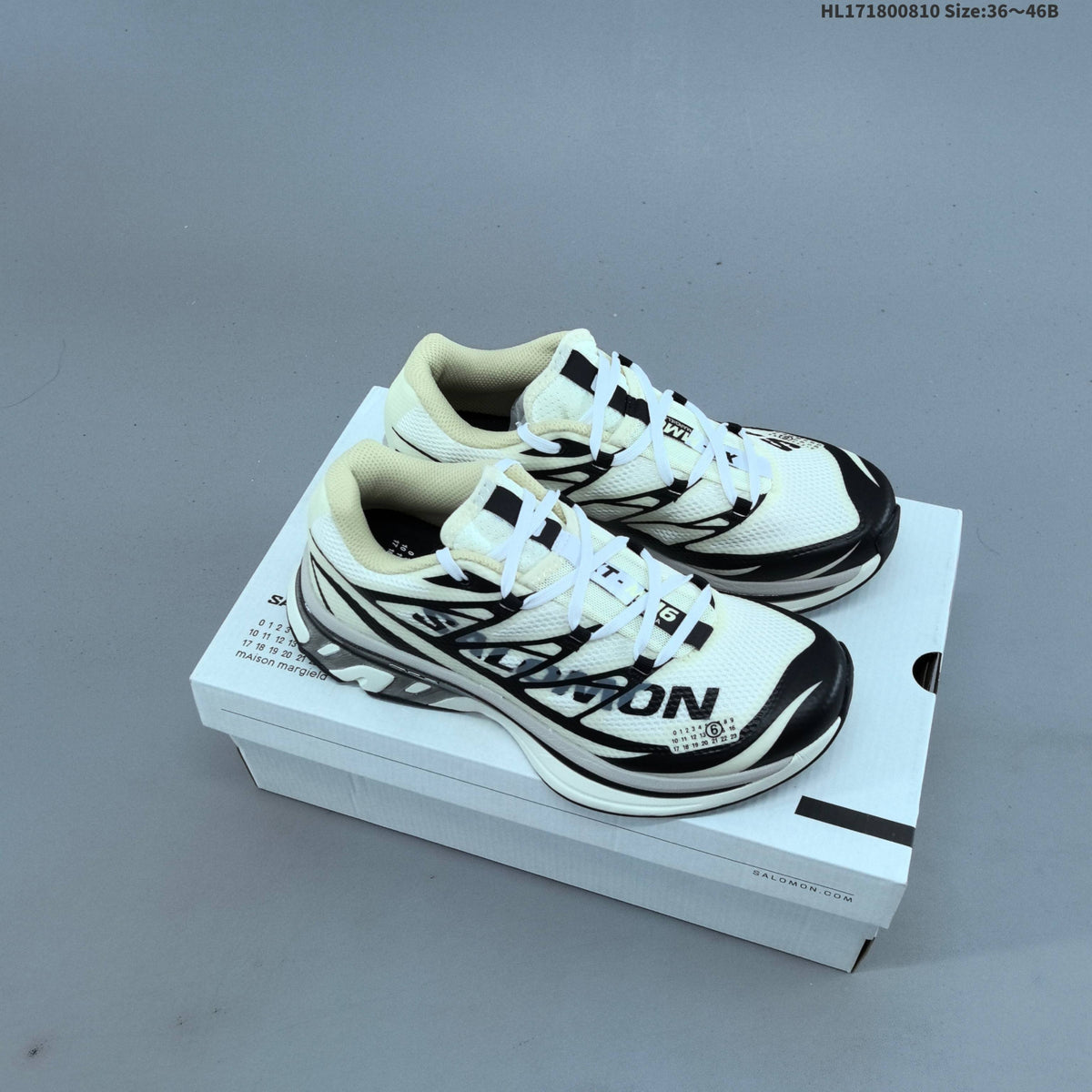MM6 Maison Margiela x Salomon XT-4 Sneakers, White and Black