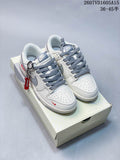 Nike SB Dunk Low Sneakers White Gray with Red Accents