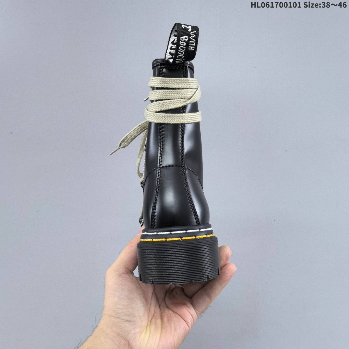 Dr. Martens 1460-Inspired Black Lace-Up Platform Boots