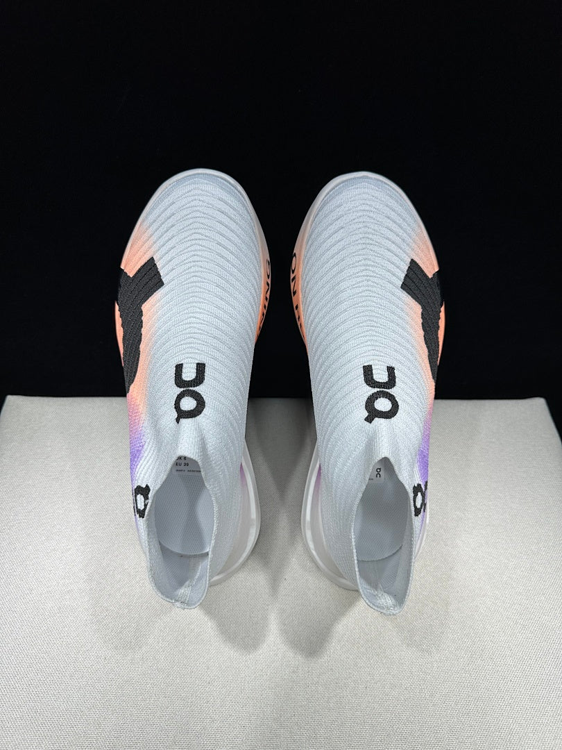 On Cloudboom Strike LS White Purple Running Shoes
