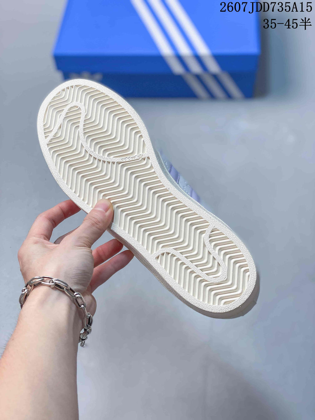 adidas Superstar White and Lavender Shell-Toe Sneakers