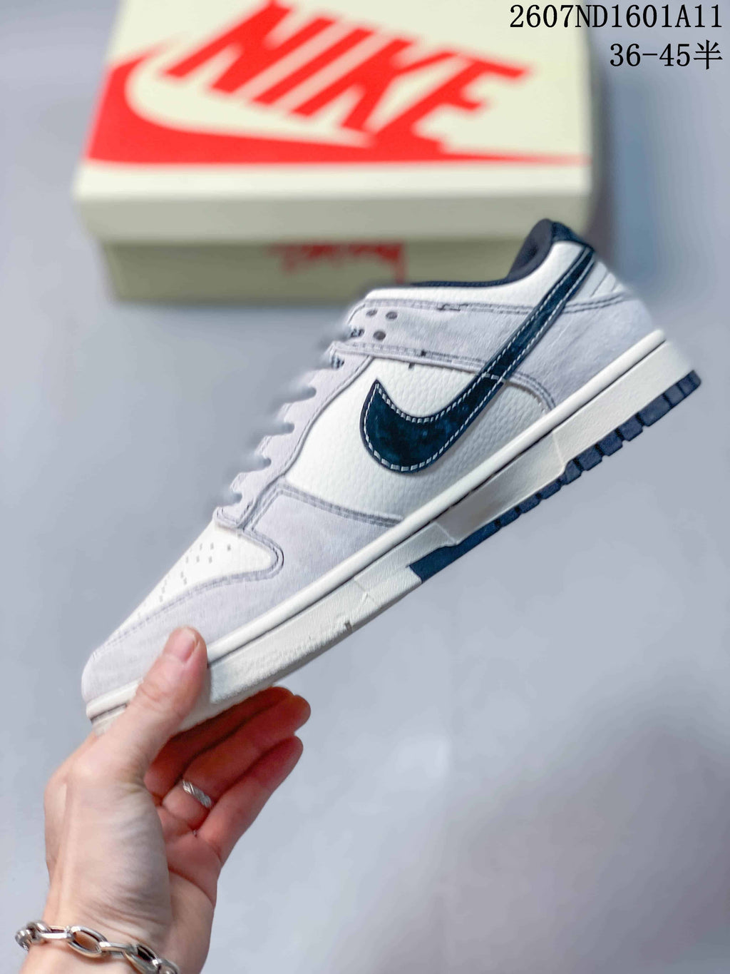 Nike SB Dunk Low Off-White White Navy Sneakers 2607ND1601A11