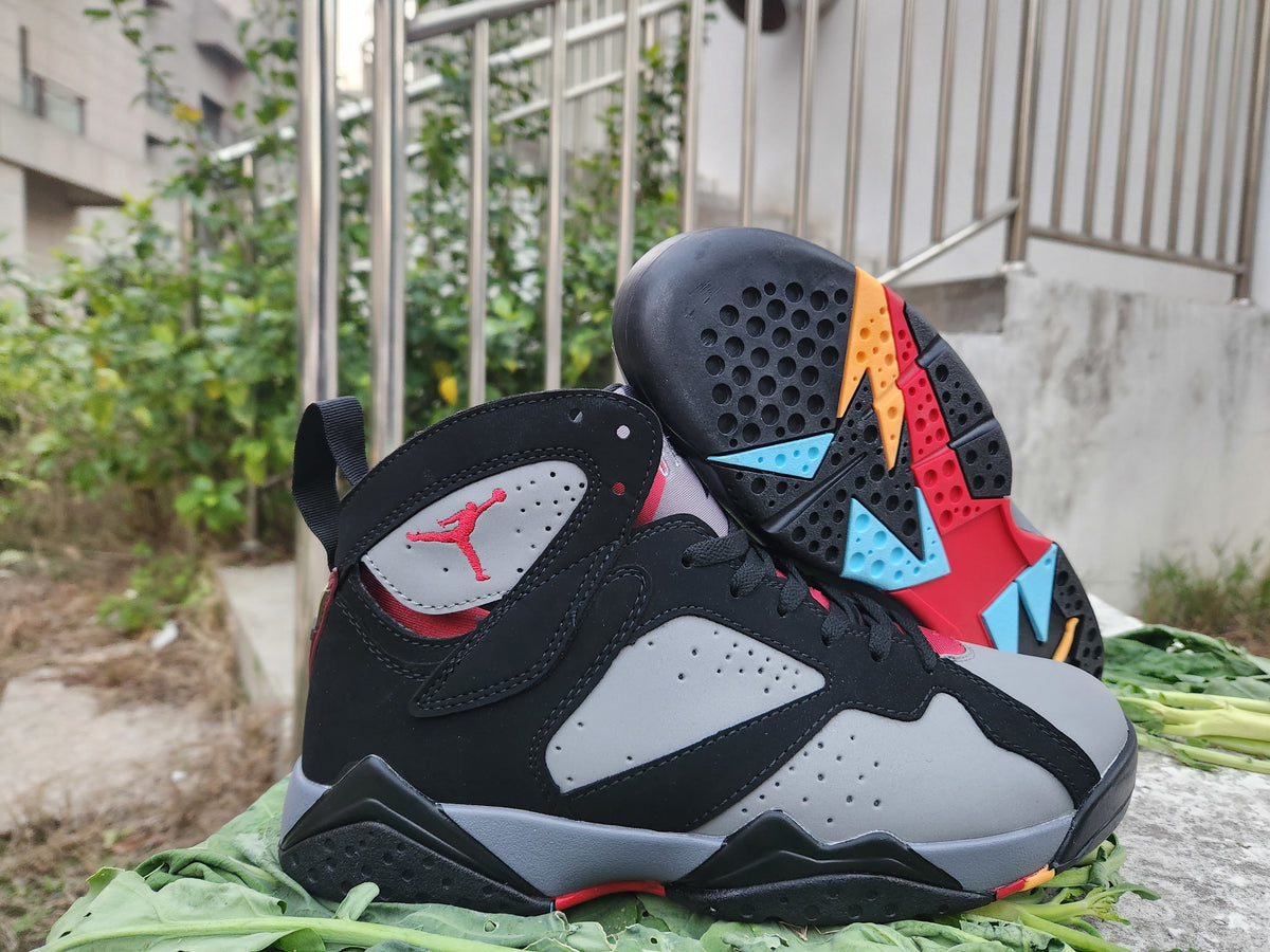 Air Jordan 7 Black Grey Red High-Top Sneakers