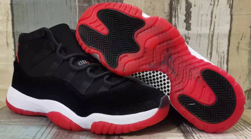 Jordan 11 Black and Red High-Top Sneakers
