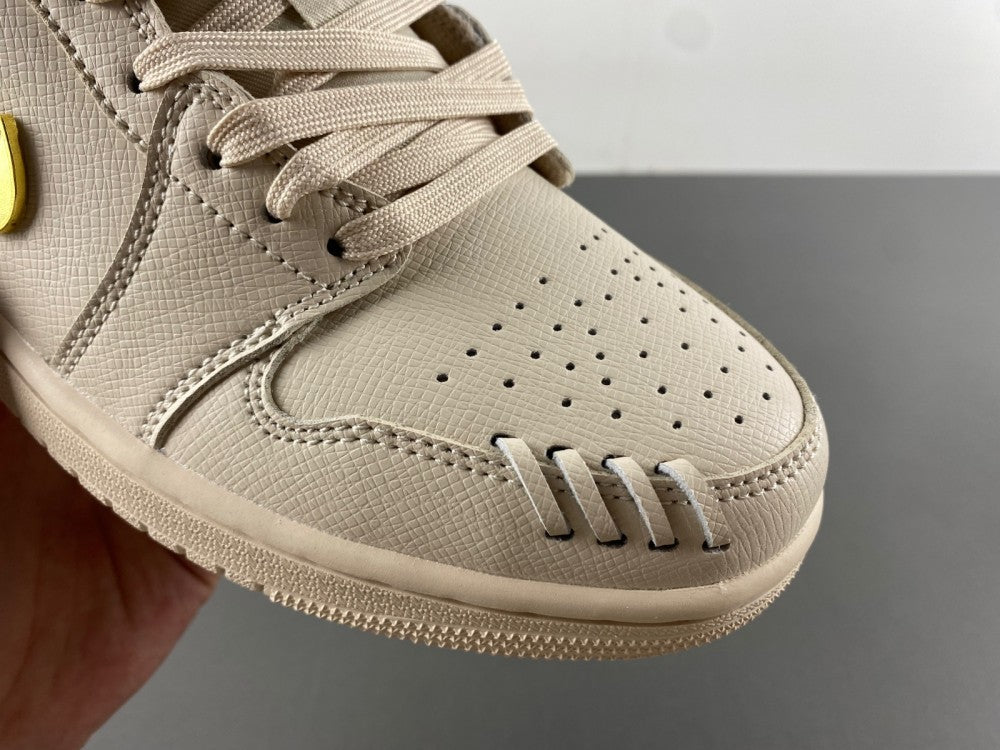 Air Jordan 1 Low Cream and Gold Sneakers FN5032-200