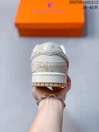 Nike SB Dunk Low Monogram Print Sneakers White Beige