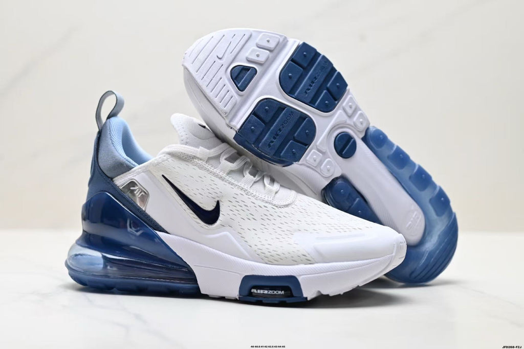 Nike Air Max 270 White and Blue Sneakers JFD268-FZJ