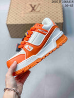 Louis Vuitton Trainer Low Sneakers Orange White 711580URY