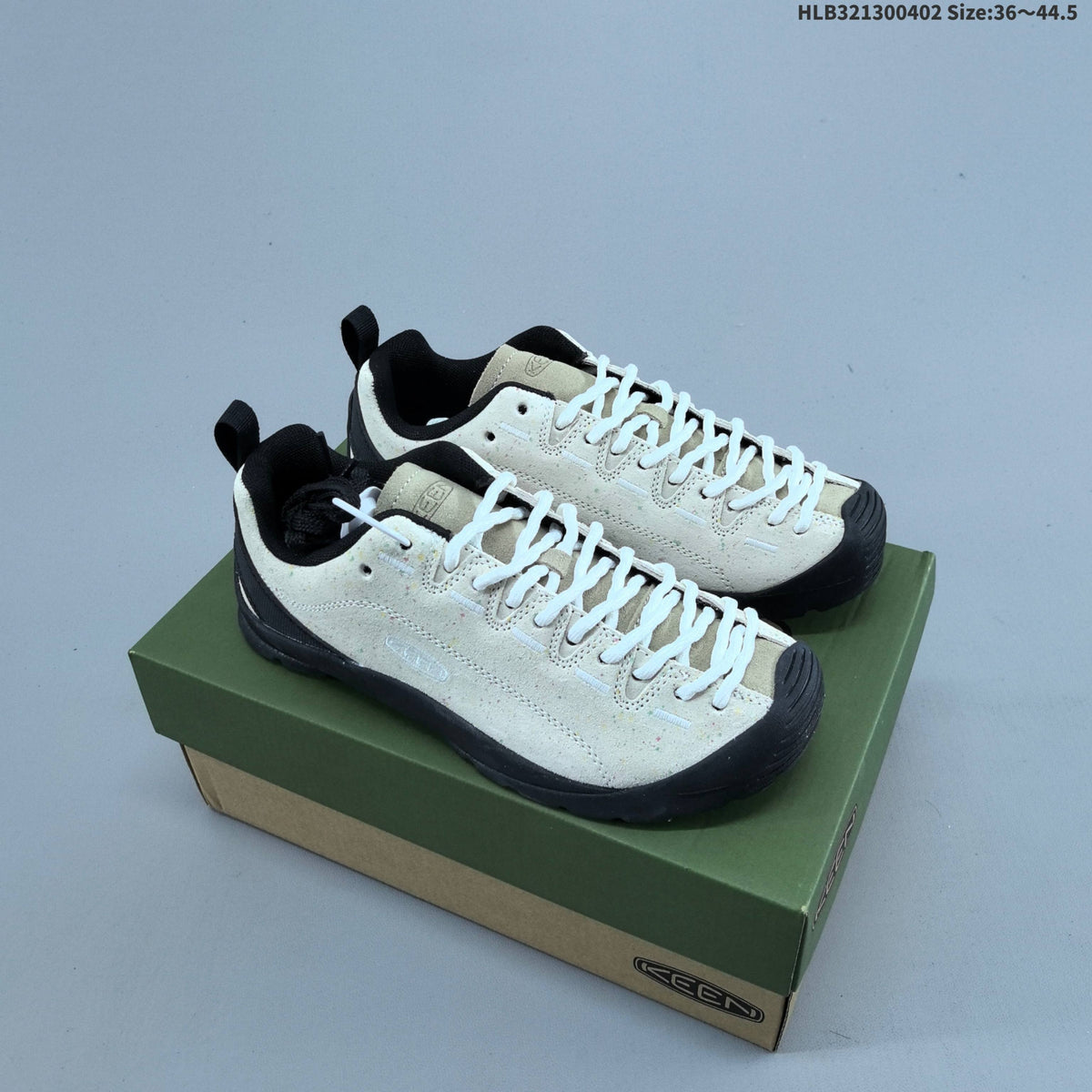 KEEN Jasper Low-Top Outdoor Sneakers, Cream and Black, 1022266