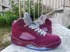Air Jordan 5 Burgundy High-Top Sneakers