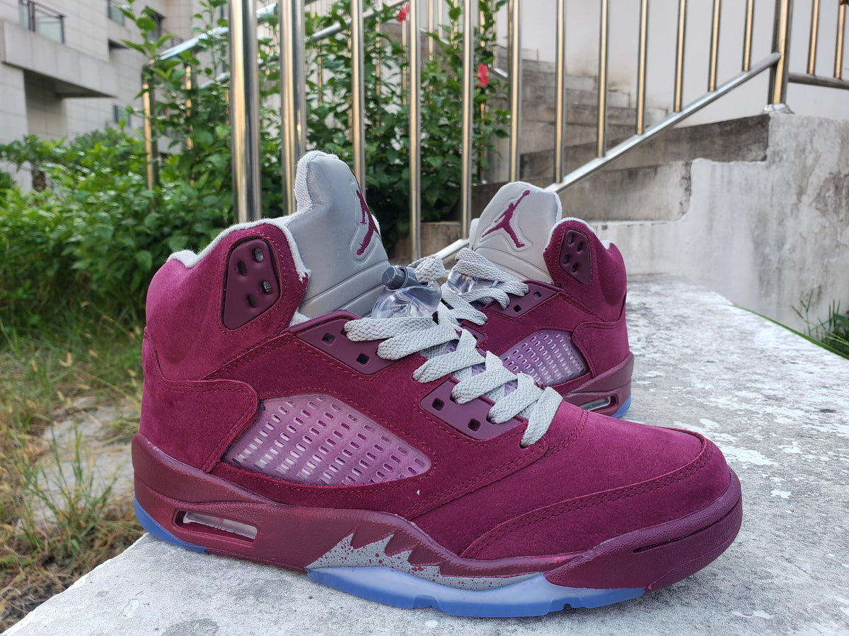 Air Jordan 5 Burgundy High-Top Sneakers