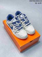 Nike SB Dunk Low White Blue Monogram Sneakers 2607ND1600A10