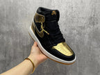 Jordan 1 High Black and Gold Sneakers