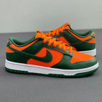 Nike Dunk Low Miami Hurricanes Green and Orange DD1391-300