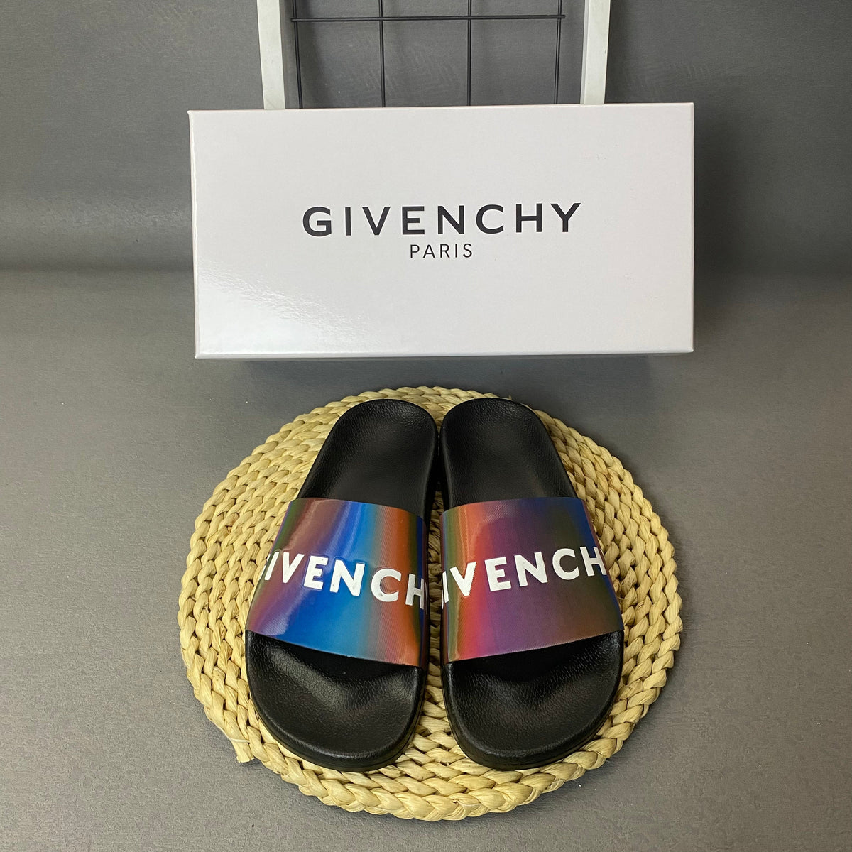 Givenchy Slide Sandals with Graphic Strap