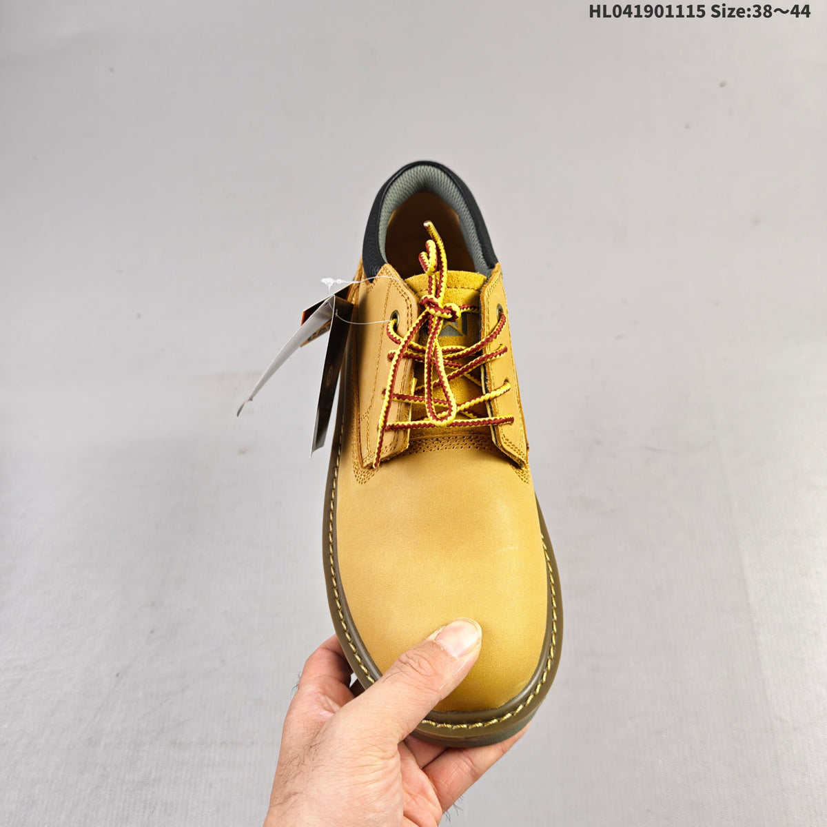 CAT Low-Top Lace-Up Work Boots in Honey Yellow
