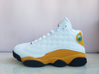 Air Jordan 13 White and Yellow Basketball Sneakers