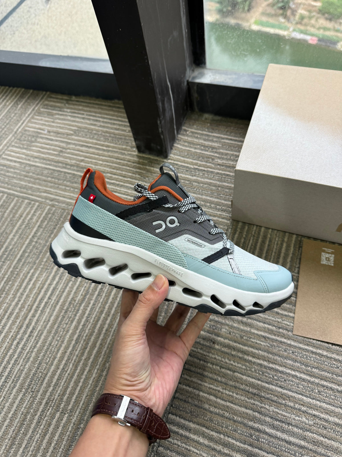 On Cloud 5 Waterproof Sneakers in Light Blue Gray